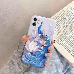 Oil Painting Pattern TPU Protective Case For iPhone 11 Pro Max(Peacock)