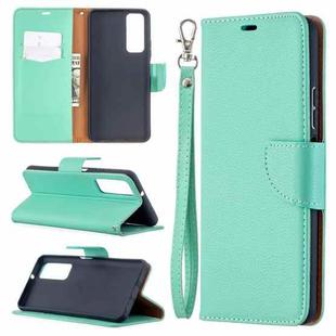 For Huawei P smart 2021 / Y7a Litchi Texture Pure Color Horizontal Flip PU Leather Case with Holder & Card Slots & Wallet & Lanyard(Green)