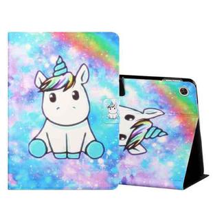 For Huawei Honor Pad 6 / X6 & Enjoy 2 & MatePad T10 / T10S Colored Drawing Horizontal Flip Leather Case with Holder & Card Slots(Unicorn)