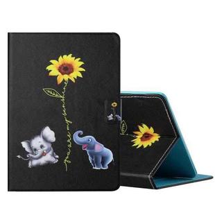 For 7 inch Tablet PC Universal Colored Drawing Horizontal Flip Leather Case with Holder & Card Slots(Elephant)