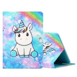 For 7 inch Tablet PC Universal Colored Drawing Horizontal Flip Leather Case with Holder & Card Slots(Unicorn)