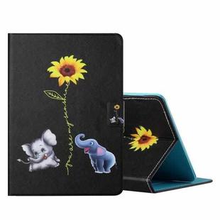 For 8 inch Tablet PC Universal Colored Drawing Horizontal Flip Leather Case with Holder & Card Slots(Elephant)