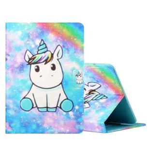 For 10 inch Tablet PC Universal Colored Drawing Horizontal Flip Leather Case with Holder & Card Slots(Unicorn)
