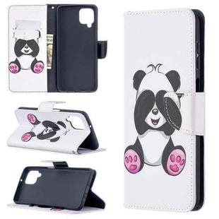 For Samsung Galaxy A12 Colored Drawing Pattern Horizontal Flip Leather Case with Holder & Card Slots & Wallet(Panda)