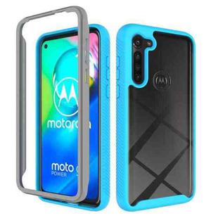 For Motorola Moto G8 Power (US Version) Starry Sky Solid Color Series Shockproof PC + TPU Protective Case(Light Blue)