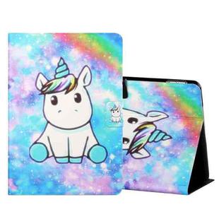 For Amazon Kindle Fire HD8 (2020) Colored Drawing Horizontal Flip Leather Case with Holder & Card Slots & Sleep / Wake-up Function(Unicorn)