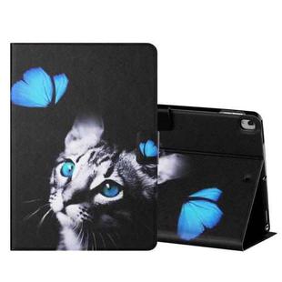 Colored Drawing Horizontal Flip Leather Case with Holder & Card Slots & Sleep / Wake-up Function For iPad 10.2 / iPad Air 10.5 （2019） / iPad Pro 10.5 inch(Butterfly Cat)