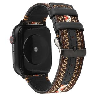 For Apple Watch Series 7 41mm / 6 & SE & 5 & 4 40mm / 3 & 2 & 1 38mm Ethnic Style Genuine Leather Strap(Bohemia)