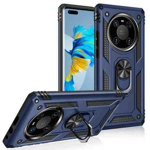 For Huawei Mate 40 Pro Shockproof TPU + PC Protective Case with 360 Degree Rotating Holder(Blue)