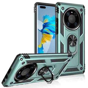 For Huawei Mate 40 Pro Shockproof TPU + PC Protective Case with 360 Degree Rotating Holder(Dark Green)