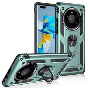 For Huawei Mate 40 Pro+ Shockproof TPU + PC Protective Case with 360 Degree Rotating Holder(Dark Green)
