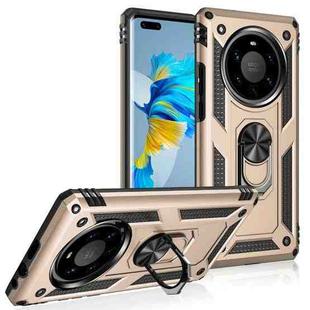For Huawei Mate 40 Pro+ Shockproof TPU + PC Protective Case with 360 Degree Rotating Holder(Gold)