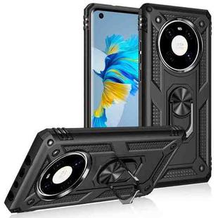 For Huawei Mate 40 Shockproof TPU + PC Protective Case with 360 Degree Rotating Holder(Black)