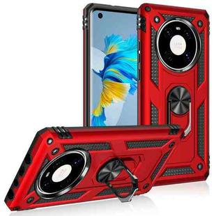 For Huawei Mate 40 Shockproof TPU + PC Protective Case with 360 Degree Rotating Holder(Red)