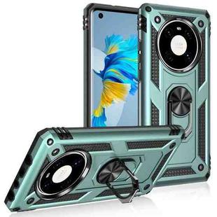 For Huawei Mate 40 Shockproof TPU + PC Protective Case with 360 Degree Rotating Holder(Dark Green)