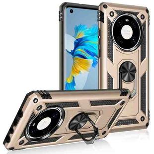 For Huawei Mate 40 Shockproof TPU + PC Protective Case with 360 Degree Rotating Holder(Gold)