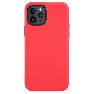 Shockproof Genuine Leather Magsafe Case For iPhone 12 / 12 Pro(Red)