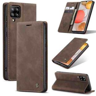 For Samsung Galaxy A42 5G CaseMe-013 Multifunctional Retro Frosted Horizontal Flip Leather Case with Card Slot & Holder & Wallet(Coffee)