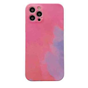 For iPhone 12 mini Liquid Silicone Gradient Color Protective Case (Purple Red)