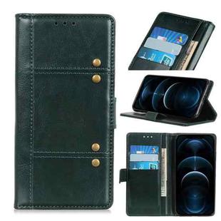For iPhone 12 Pro Max Peas Crazy Horse Texture Horizontal Flip Leather Case with Holder & Card Slots & Wallet(Green)