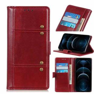 For iPhone 12 Pro Max Peas Crazy Horse Texture Horizontal Flip Leather Case with Holder & Card Slots & Wallet(Red)