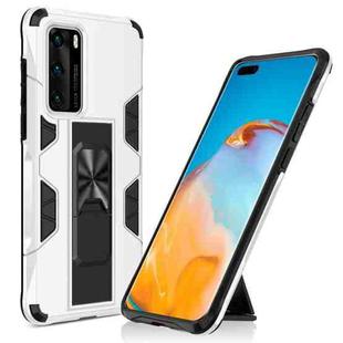 For Huawei P40 Shockproof TPU + PC Magnetic Protective Case with Holder(White)