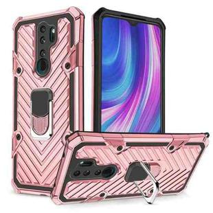 For Xiaomi Redmi Note 8 Pro PC + TPU Shockproof Protective Case with 360 Degree Rotation Ring Holder(Rose Gold)