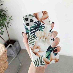 For iPhone 12 / 12 Pro Double-sided Film IMD Shockproof TPU Protective Case(White Magnolia)
