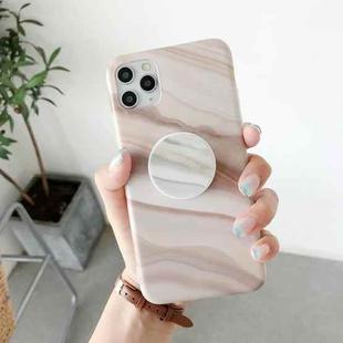 For iPhone 12 mini Frosted IMD Series TPU Protective Case with Holder (Creamy Coffee)