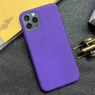 For iPhone 12 / 12 Pro Shockproof Frosted TPU Transparent Protective Case(Purple)