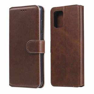 For Samsung Galaxy A42 5G Classic Calf Texture PU + TPU Horizontal Flip Leather Case, with Holder & Card Slots & Wallet(Brown)