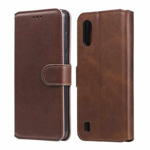 For Samsung Galaxy M01 Classic Calf Texture PU + TPU Horizontal Flip Leather Case, with Holder & Card Slots & Wallet(Brown)