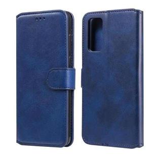 For Samsung Galaxy S20 FE Classic Calf Texture PU + TPU Horizontal Flip Leather Case, with Holder & Card Slots & Wallet(Blue)