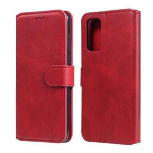 For Samsung Galaxy S20 FE Classic Calf Texture PU + TPU Horizontal Flip Leather Case, with Holder & Card Slots & Wallet(Red)