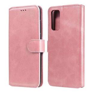 For Samsung Galaxy S20 FE Classic Calf Texture PU + TPU Horizontal Flip Leather Case, with Holder & Card Slots & Wallet(Rose Gold)