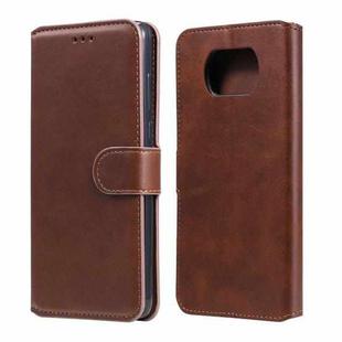 For Xiaomi Poco X3 NFC Classic Calf Texture PU + TPU Horizontal Flip Leather Case, with Holder & Card Slots & Wallet(Brown)