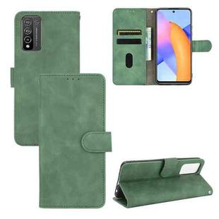 For Huawei Honor 10X Lite Solid Color Skin Feel Magnetic Buckle Horizontal Flip Calf Texture PU Leather Case with Holder & Card Slots & Wallet(Green)