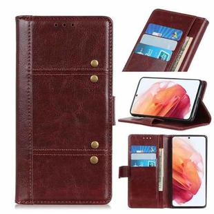 For Samsung Galaxy S21 5G Peas Crazy Horse Texture Horizontal Flip Leather Case with Holder & Card Slots & Wallet(Brown)