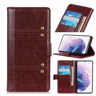 For Samsung Galaxy S21+ 5G Peas Crazy Horse Texture Horizontal Flip Leather Case with Holder & Card Slots & Wallet(Brown)