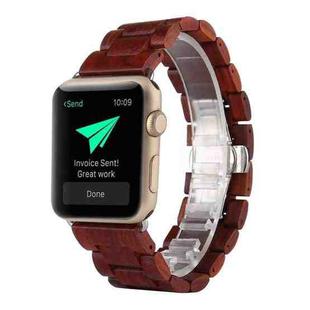 Wooden Watch Band For Apple Watch Series 8&7 41mm / SE 2&6&SE&5&4 40mm / 3&2&1 38mm(Wine Red)