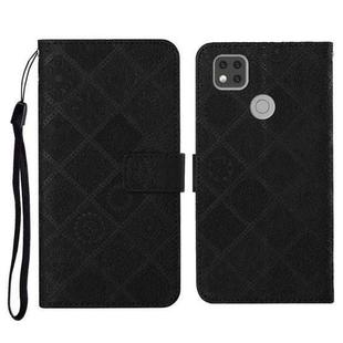 For Xiaomi Redmi 9C Ethnic Style Embossed Pattern Horizontal Flip Leather Case with Holder & Card Slots & Wallet & Lanyard(Black)