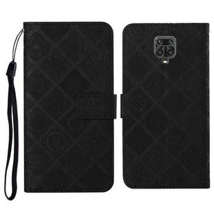 For Xiaomi Redmi Note 9 Pro Ethnic Style Embossed Pattern Horizontal Flip Leather Case with Holder & Card Slots & Wallet & Lanyard(Black)
