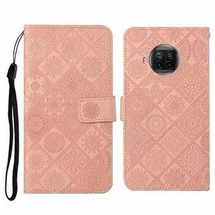 For Xiaomi Mi 10T Lite 5G Ethnic Style Embossed Pattern Horizontal Flip Leather Case with Holder & Card Slots & Wallet & Lanyard(Pink)