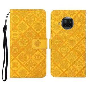 For Xiaomi Mi 10T Lite 5G Ethnic Style Embossed Pattern Horizontal Flip Leather Case with Holder & Card Slots & Wallet & Lanyard(Yellow)