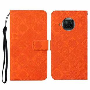 For Xiaomi Mi 10T Lite 5G Ethnic Style Embossed Pattern Horizontal Flip Leather Case with Holder & Card Slots & Wallet & Lanyard(Orange)