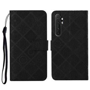 For Xiaomi Mi Note 10 Lite Ethnic Style Embossed Pattern Horizontal Flip Leather Case with Holder & Card Slots & Wallet & Lanyard(Black)