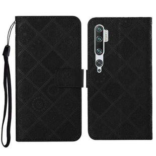 For Xiaomi Mi Note 10 / 10 Pro Ethnic Style Embossed Pattern Horizontal Flip Leather Case with Holder & Card Slots & Wallet & Lanyard(Black)