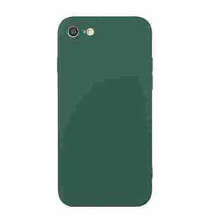 For iPhone SE 2022 / SE 2020 / 8 / 7 Straight Edge Solid Color TPU Shockproof Case(Dark Night Green)