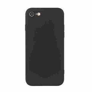 For iPhone SE 2022 / SE 2020 / 8 / 7 Straight Edge Solid Color TPU Shockproof Case(Black)