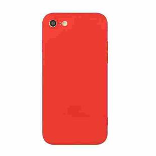 For iPhone SE 2022 / SE 2020 / 8 / 7 Straight Edge Solid Color TPU Shockproof Case(Red)